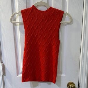 Zara Vibrant Red Textured Tank Top
